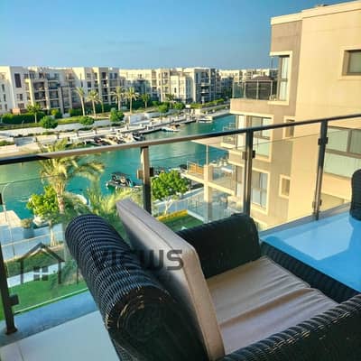 شاليه بإطلالة مباشرة و مميزة علي القناة 200م مفروش بالكامل مراسي مارينا 2 Marassi Marina