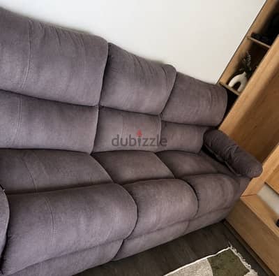 Grey lazy-boy set from Highpoint 3seater, 2seater, armchair mechanism