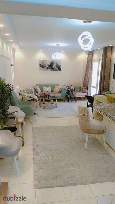 Apartment for sale cash in Madinaty in B2 area 135m Model 200 in the finest classical stages and in a unique location with garden view and next to the service area of the stage