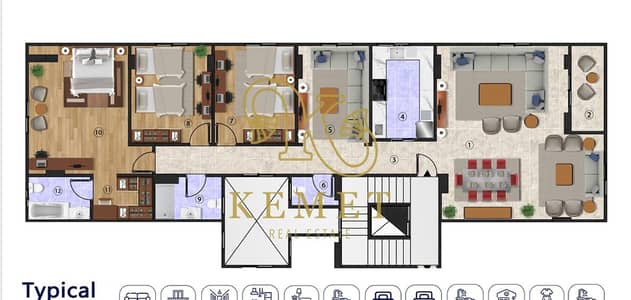 228 sqm apartment, Beit El Watan 4th District,B15.3 beds, 3 baths, reception, kitchen. Semi-finished, delivery in year. EGP 5.444M; 35% down; 36 mo.