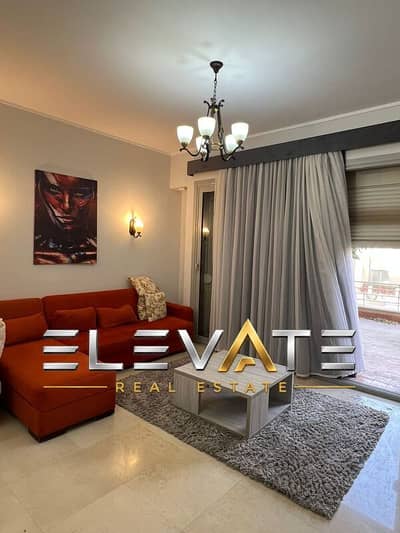 studio 90m with garden furnished  for rent at village gate compound new cairo super lux finished