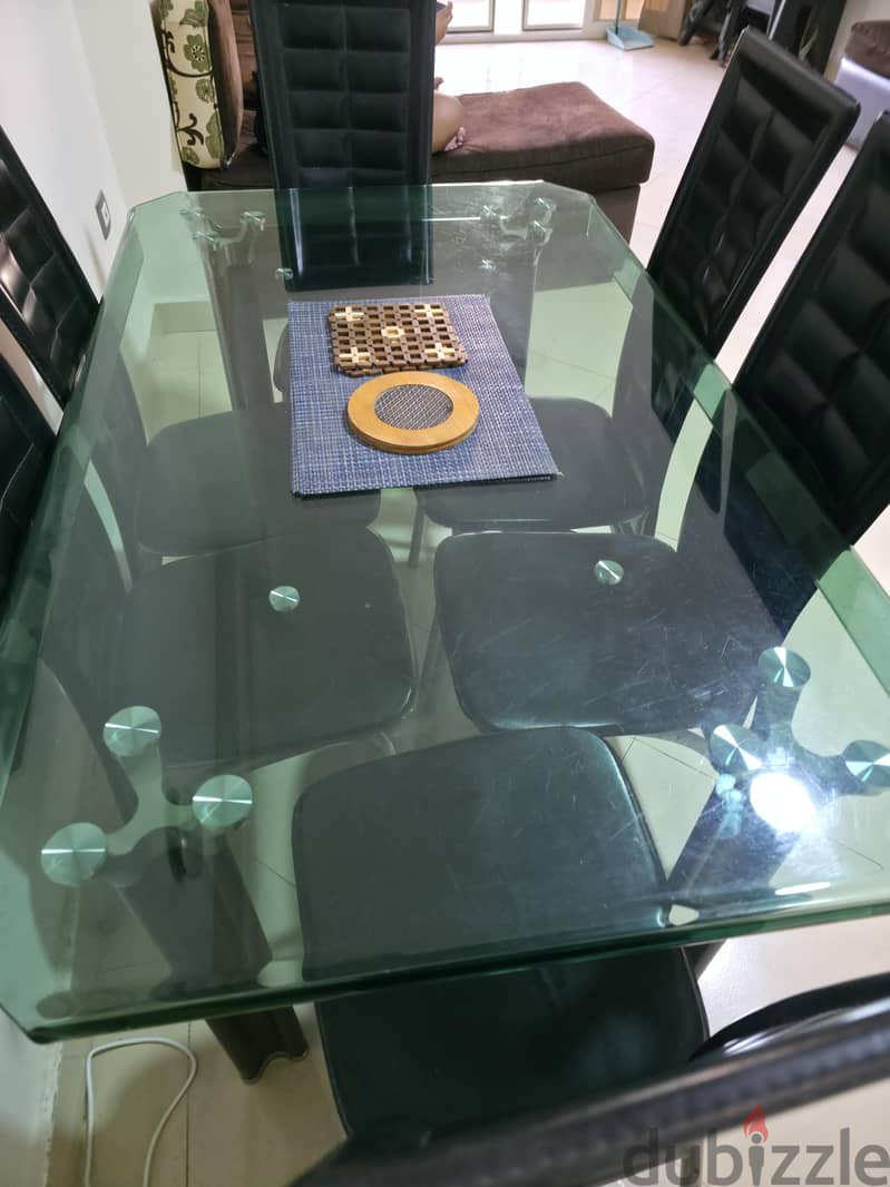 Dinning table  used with  6 chairs 7