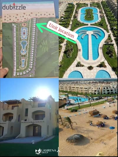 Chalet for sale in Ain Sokhna, Location Villa Chalet, La Sirena Palm Beach Sokhna, first row chalet directly on the sea, steps to the sea