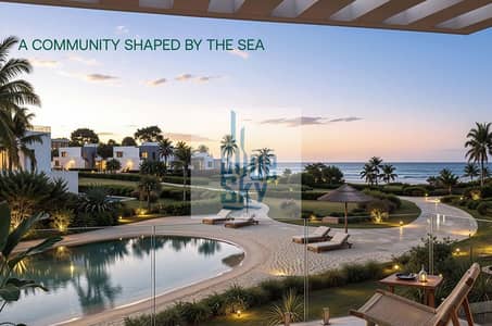 Super-lux twin house for sale—front-row, directly overlooking the sea—at KM 214, Ras El Hekma, North Coast. Available with the lowest down payment and