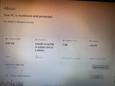 Dell Inspiron 5559 | i5 Gen 6 | 8GB RAM | 500GB SSD + 1TB HDD