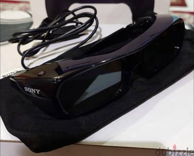 نظارة سوني 3D أصلية بالجراب بتاعها والوصلة Sony 3D Glasses TDG-BR250