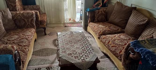 انتريه خشب زان + ٢ كنبة