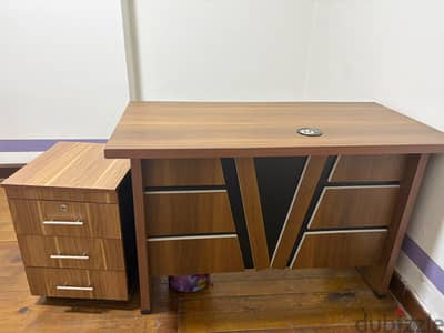 Wooden Office Desk 120 cm + Drawer Unit Included