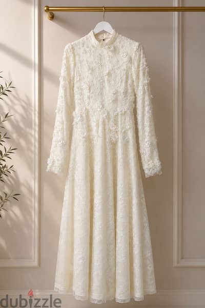 Elegant Ivory Dress for Katb Ketab / Wedding Ceremon