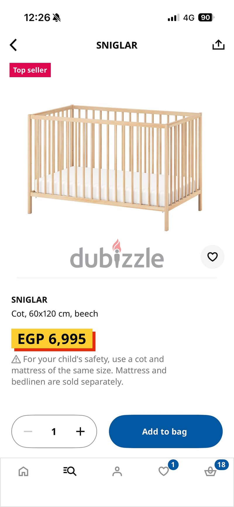 Ikea crib 1