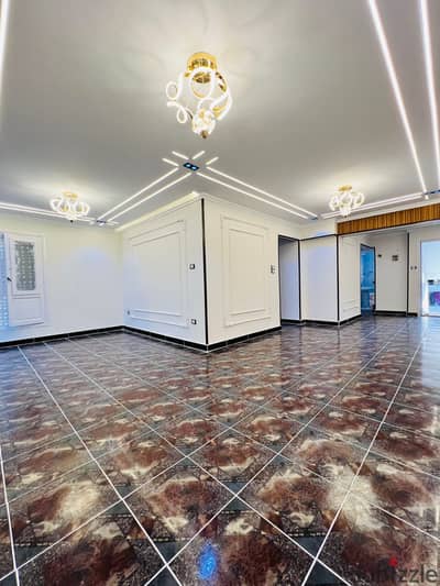 Apartment in Al Agami, Al Nakheel Beach, third line from the sea, full sea view, luxury and distinct finishing next to the Defense Club Hotel.