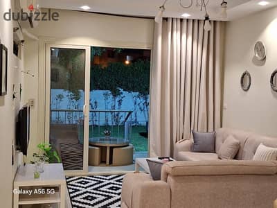 Ground floor apartment furnished for rent in The Address Sheikh Zayed compound, 3 rooms and fully air-conditioned