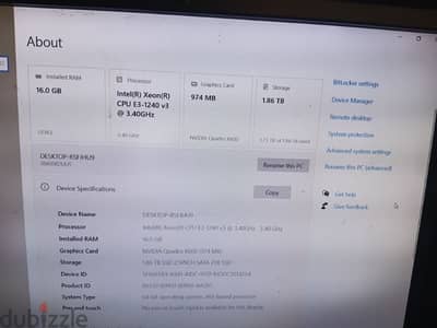 للبيع جهاز كمبيوتر مكتبي + شاشة بحالة ممتازة جداً