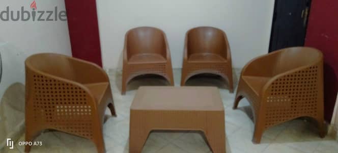 بيع طقم كراسى بلاستك راتال بالترابيزه