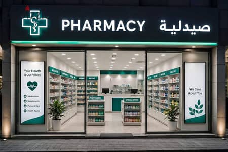 صيدلية للبيع في التجمع الخامس موقع كورنر واجهتين على الشارع والبلازا بجوار مستشفى