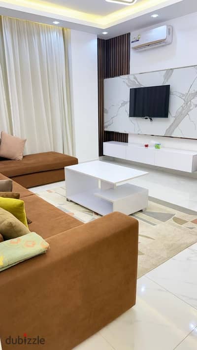 Furnished Apartment for Rent – 200 SQM Sheikh Zayed District 16 2nd Neighborhood Building 17 Repeated Ultra Super Lux Finishing Porcelain Flooring 3 Bedrooms Including 1 Master Bedroom 2 Bathrooms 3-Piece Reception Ready Kitchen Balcony Gypsum Board Ceili