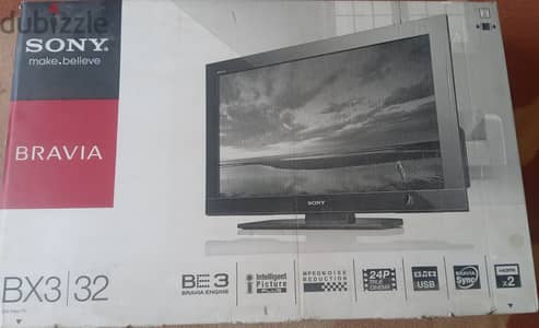 شاشه Sony  lcd بالكارتونه والكتالوجات والريموت والقاعدة محتاجه شاشه فق