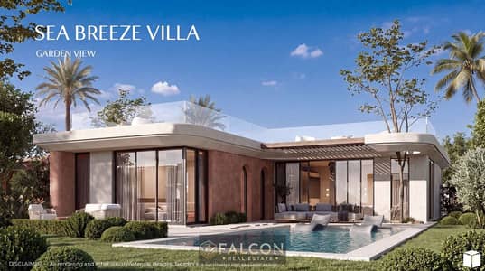 Lagoon + Sea View Villa 180m For Sale VIP Finished + ACs For Sale in Sodic Ras El Hikma North Coast next to hacienda - fouka Bay
