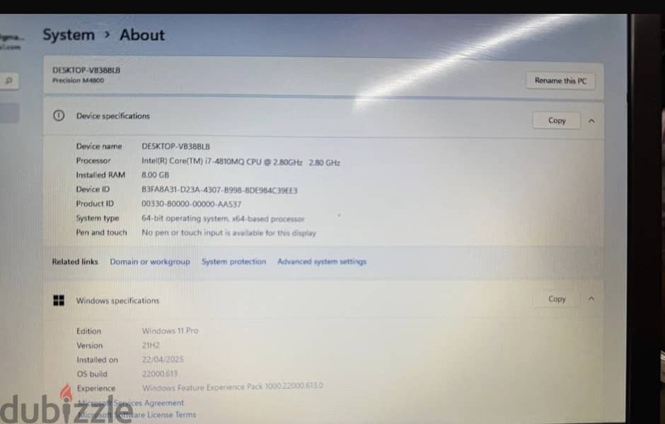 Dell precision M4800 4