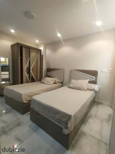 Studio Double for rent in 6th October City, First District, Neighborhood Five, Fourth Floor, Elevator, includes water, electricity, card