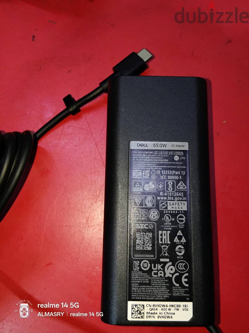 شاحن لابتوب dell type C 65W 1