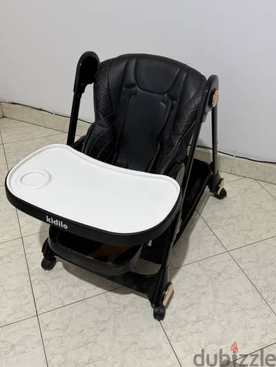 Kidilo  baby chair  - foldable -  Multi-Position  (black)(white)