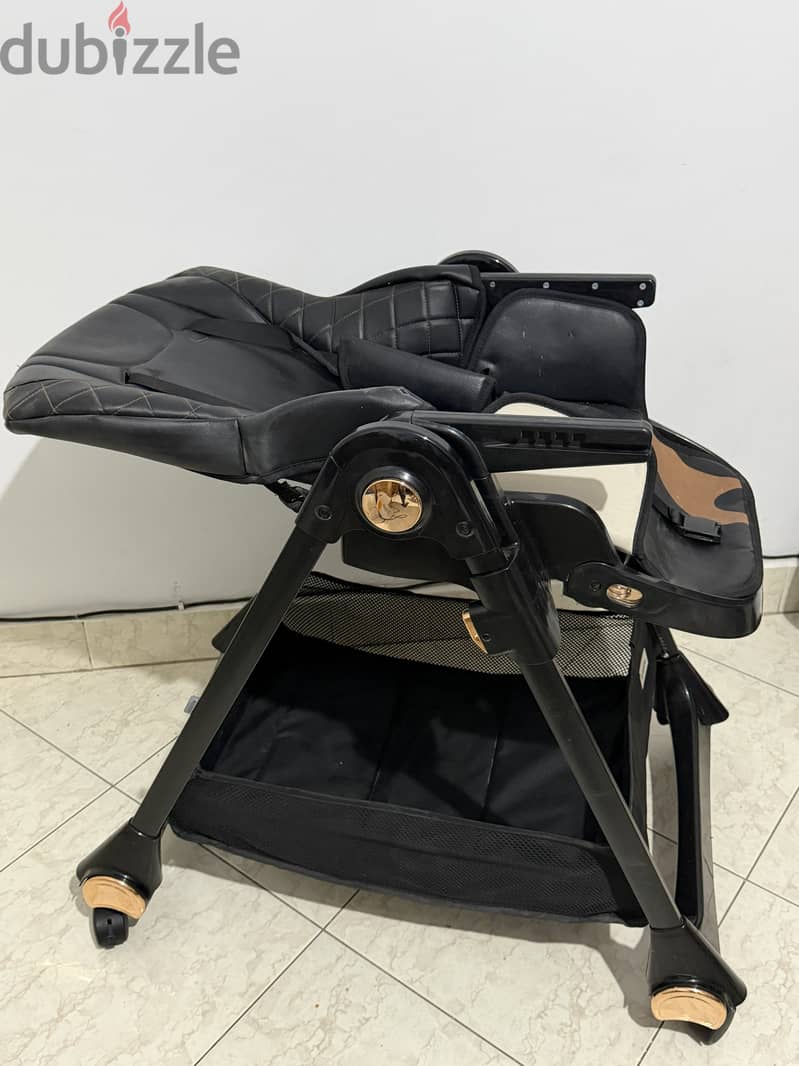 Kidilo  baby chair  - foldable -  Multi-Position  (black)(white) 3