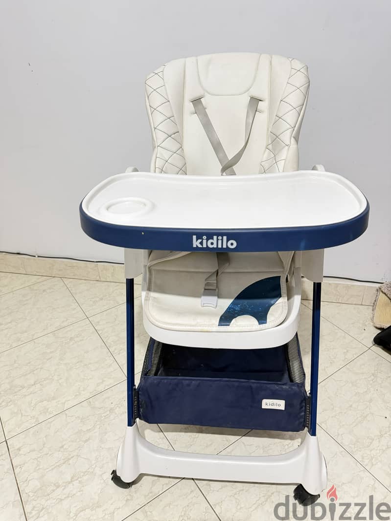 Kidilo  baby chair  - foldable -  Multi-Position  (black)(white) 6