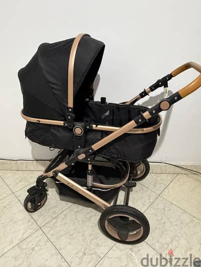 belecoo Baby Stroller , Adjustable Backres (black)(dark blue)