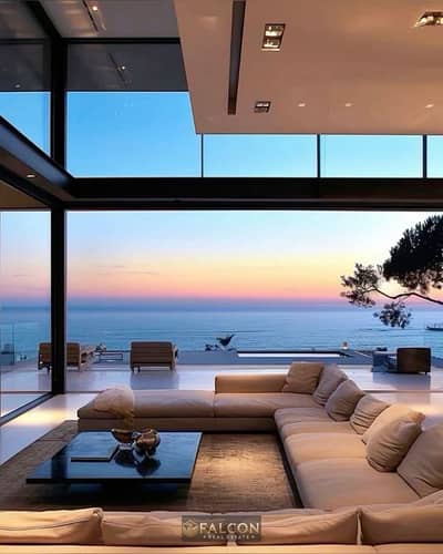 VIP Villa Directly on the Sea in Lesan El Wozaraa, Marina 5, North Coast – Immediate Delivery, Ultra-Modern Finish, Fully Furnished & Equipped