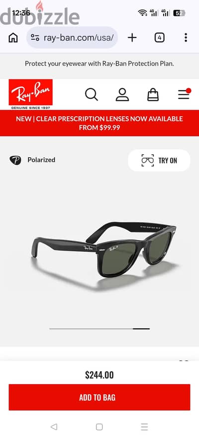New Original sealed rayban wayfarer 2140f
