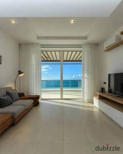 Fully Finished Chalet 2 Bedrooms Ready to move  For Sale in Mazarine – New Alamein, Directly on the Sea , North Coast