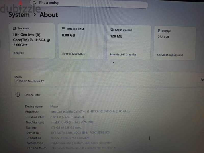hp notebook 250 g7 2