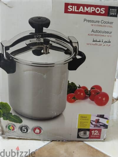 حلة ضغط من SILAMPOS من الفولاذ 12 لتر