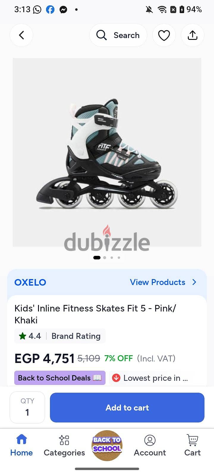 oxelo skate. size 38-42 1