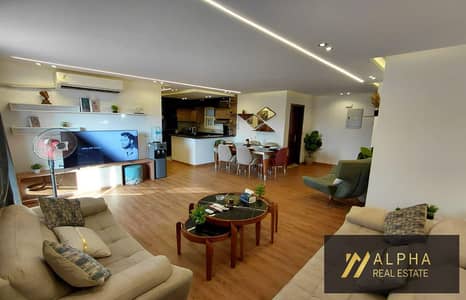 Fully furnished apartment for rent in Madinaty B12 117 sqm 3 bedrooms 2 bathrooms excellent furniture fully air conditioned north facing prime view ov