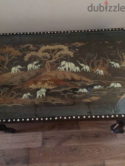 Antique carved rosewood table