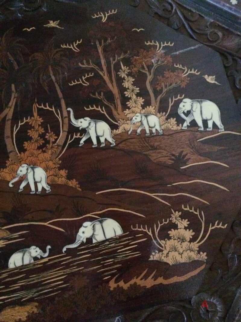 Antique carved rosewood table 1