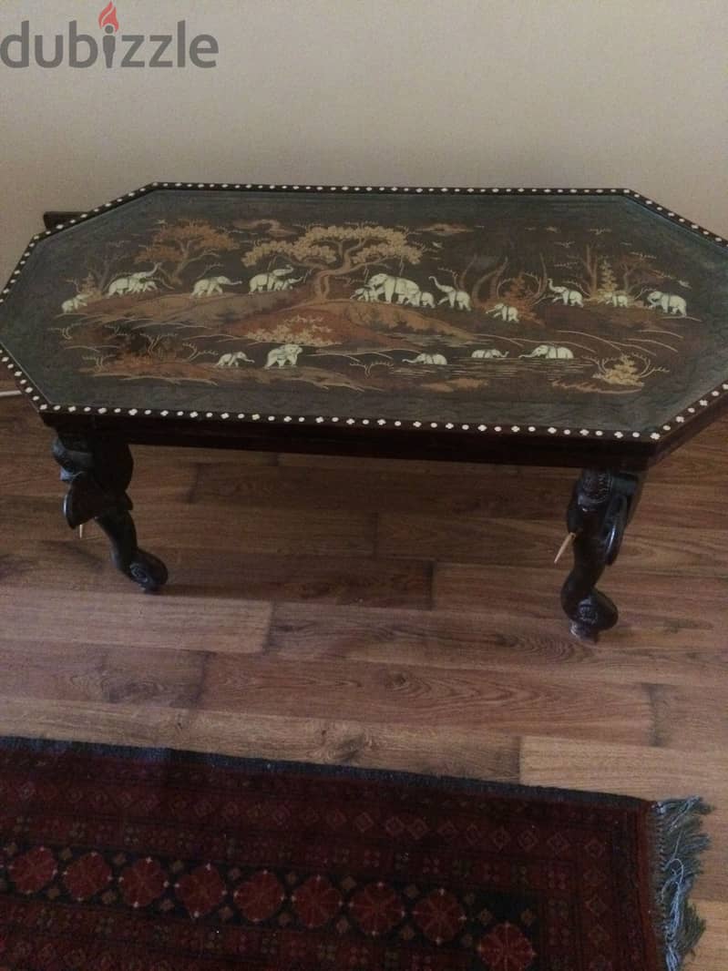 Antique carved rosewood table 3