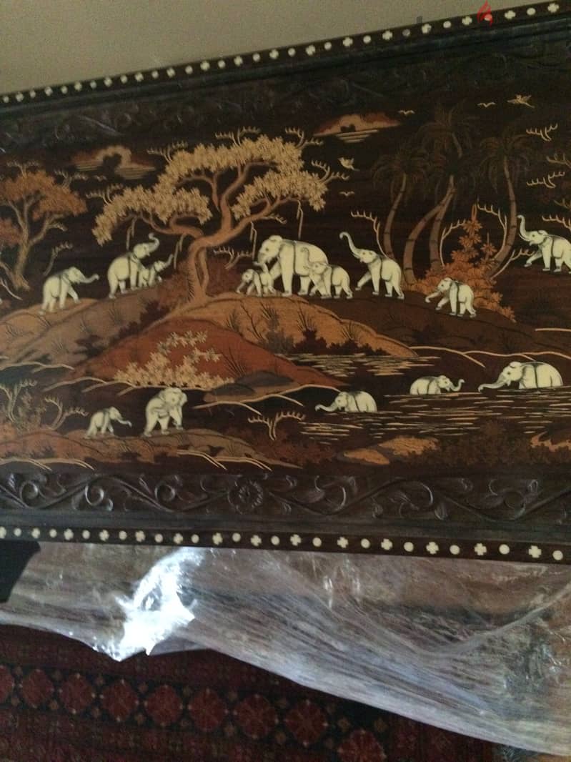 Antique carved rosewood table 7