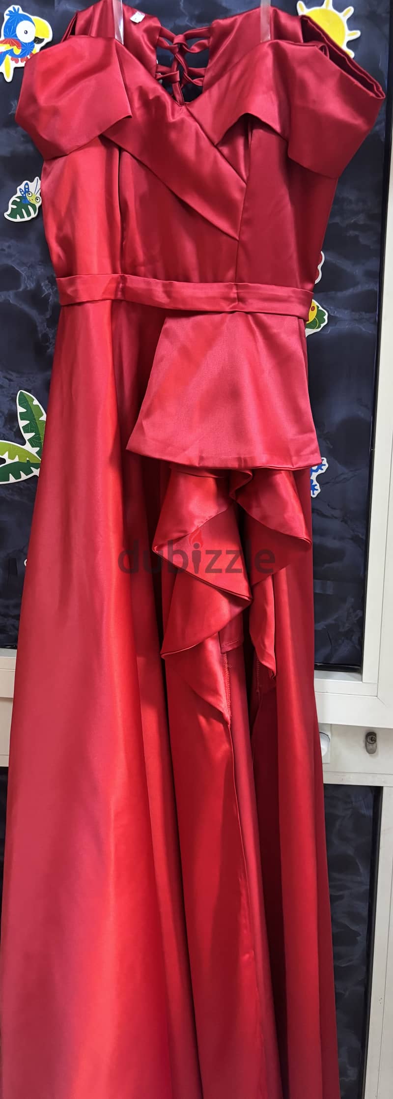 Red satin dress 1