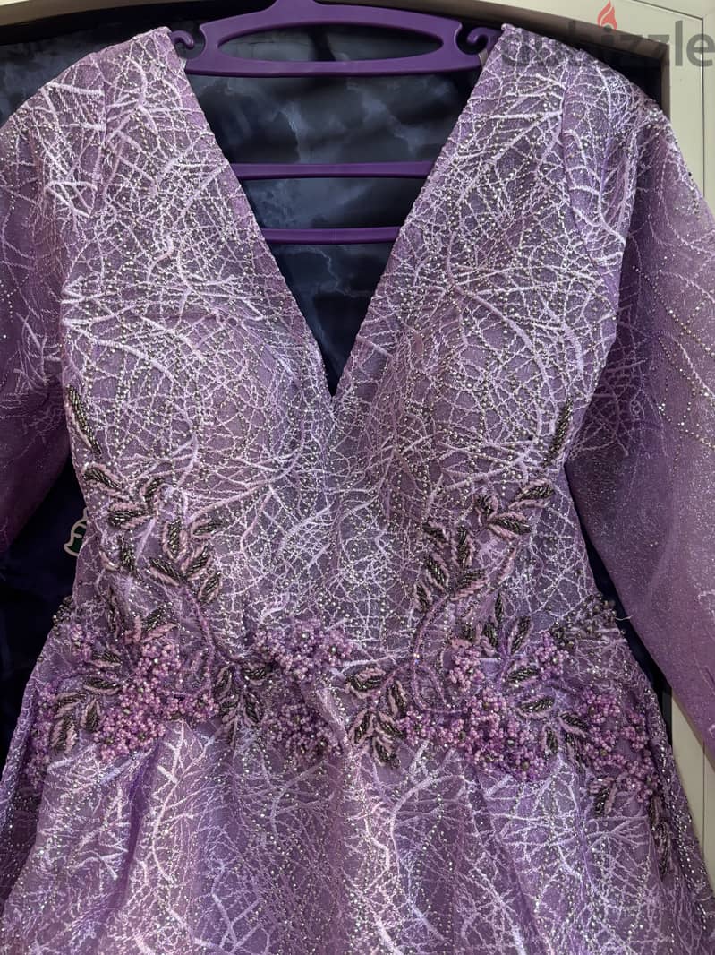 Purple soiree dress 1