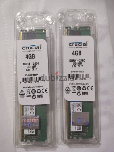 رامتين Crucial DDR4 4GB 2400MHz