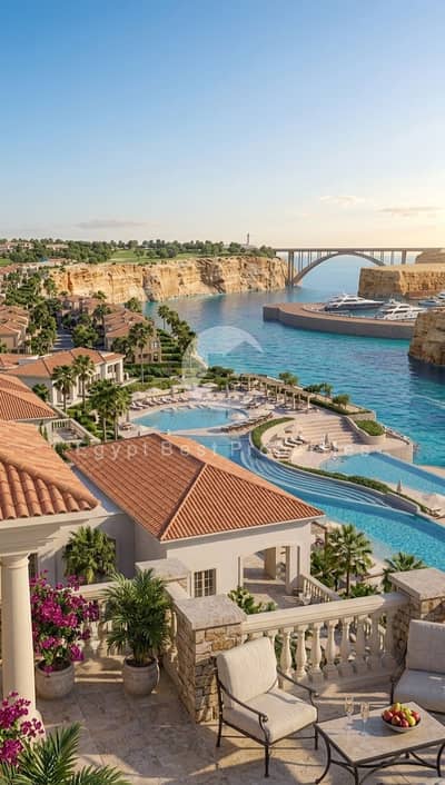 اذكي تصميم و موقع لفيلا فندقية فاخرة - مطلة مباشرة على مرسي يخوت عالمي - [مونتاج - فندق أمريكي 5 نجوم] - رأس الحكمة بالساحل الشمالي