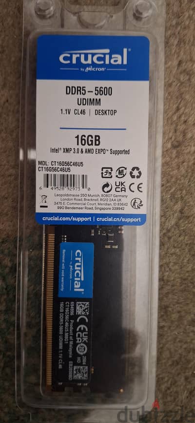 رامات Crucial DDR5 16GB 5600MHz جديدة