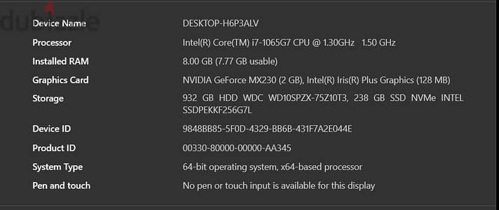 Dell inspiron 3593 used like new need a battery only+1 TB HDD +256 SSD