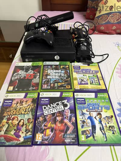 Xbox 360 for sale plus kinect 2 joystick