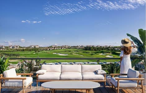 A two-bedroom flat with a garden at the lowest price in Taj City | Stunning views and a prime location next to Cairo Airport, on the Ring Road