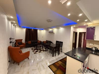 A furnished apartment for rent 90 meters, super deluxe finishes next to the market at an amazing price