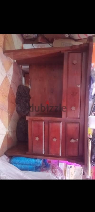 مكتب خشب زان بالزجاج طول 120سم عرض 65سم